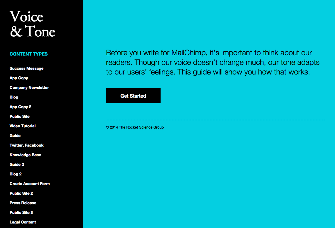 MailChimp’s Voice and Tone guidelines