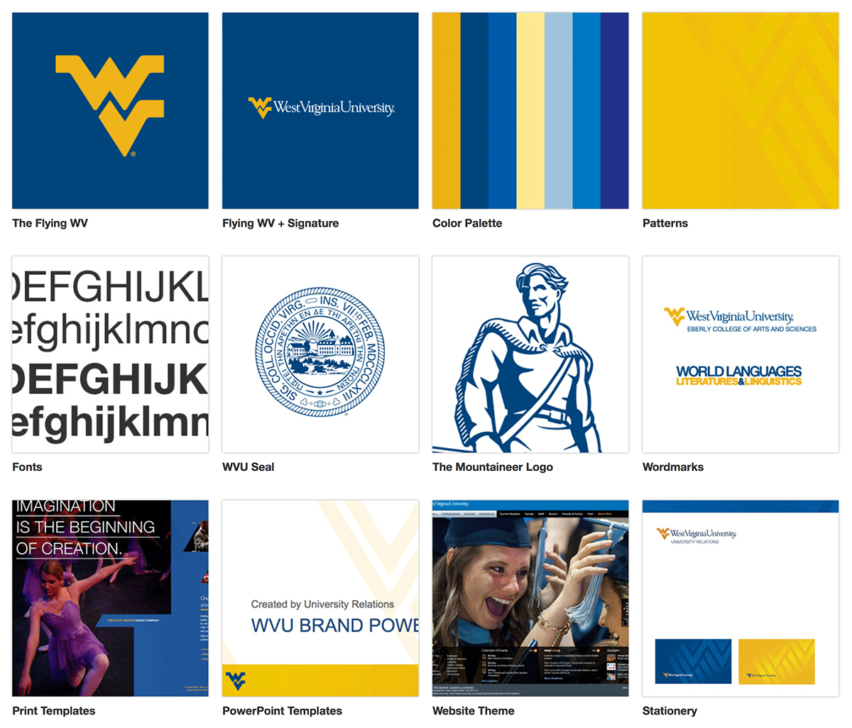 West Virginia University’s brand style guide.